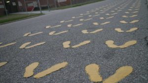 Parris island Yellow Foot Prints