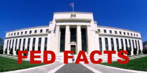A photo of The Federal Reserve building in Washington D.C. with the words "Fed Facts" in red letters.
