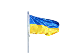 UKRANIAN FLAG WITH A WHITE BACKGROUND.
